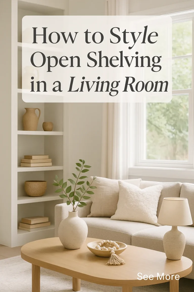How to Style Open Shelving in a Living Room
