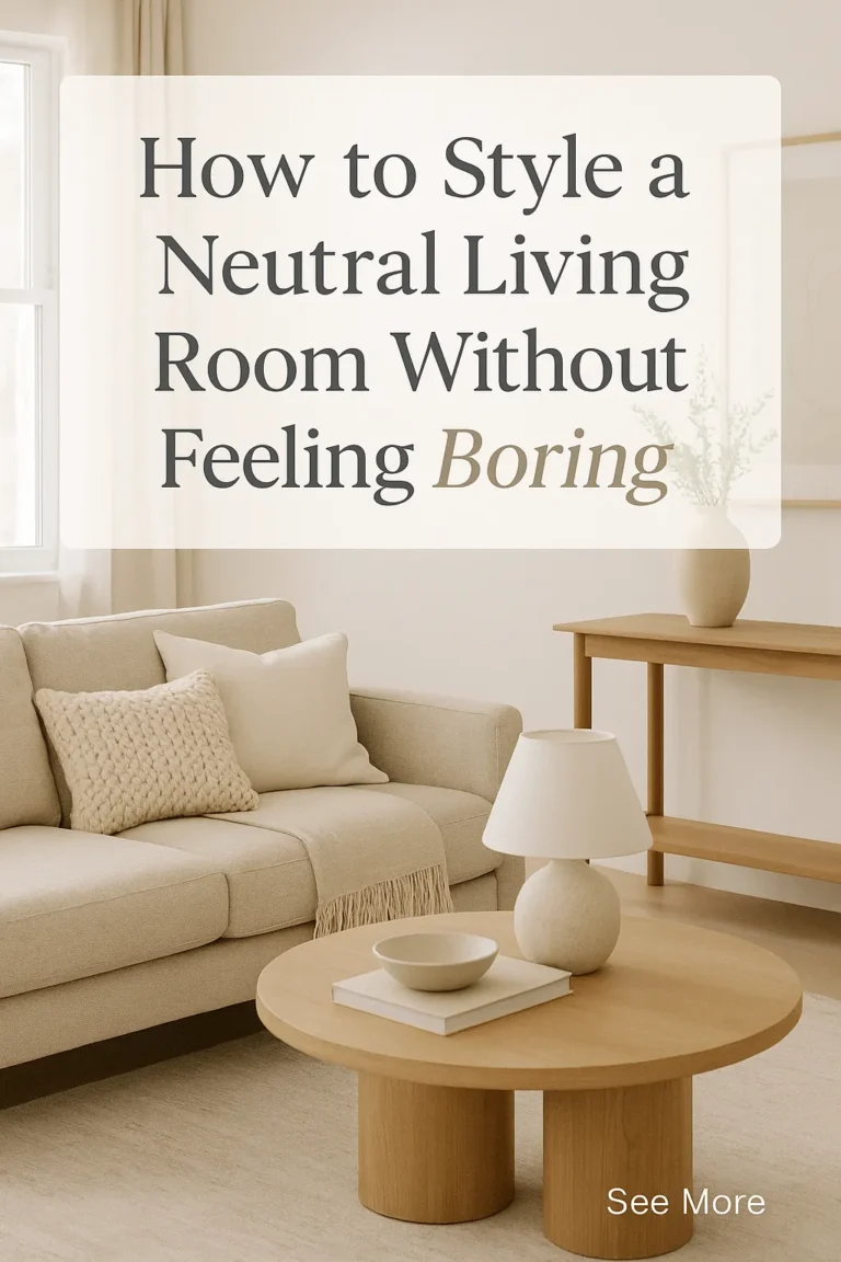 How to Style a Neutral Living Room Without Feeling Boring