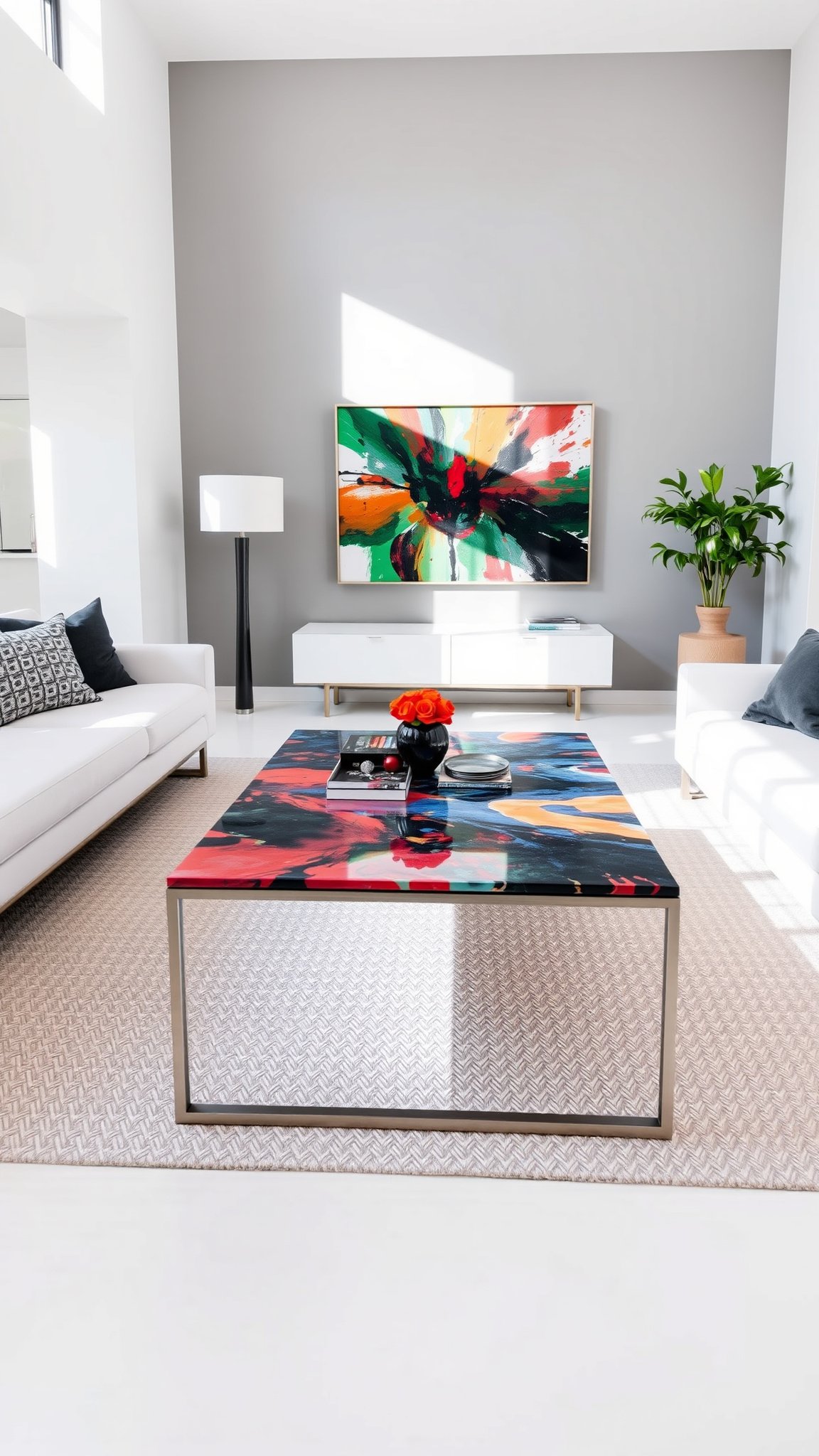 Contemporary Monochrome with Colorful Accents