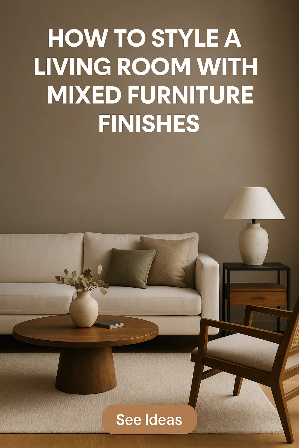 How to Style a Living Room with Mixed Furniture Finishes