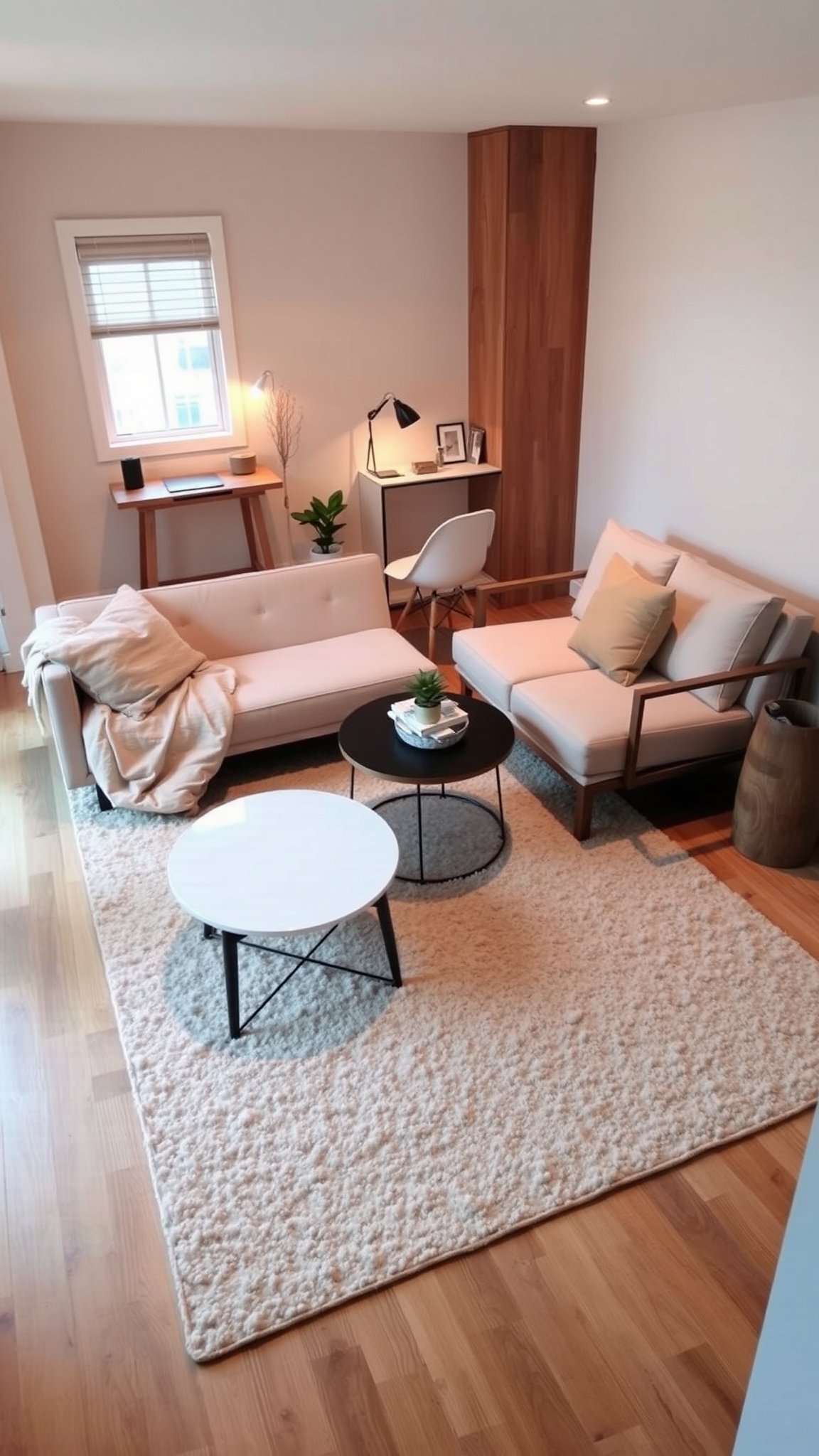 design 2 zoning with area rugs Design 2: Zoning with Area Rugs