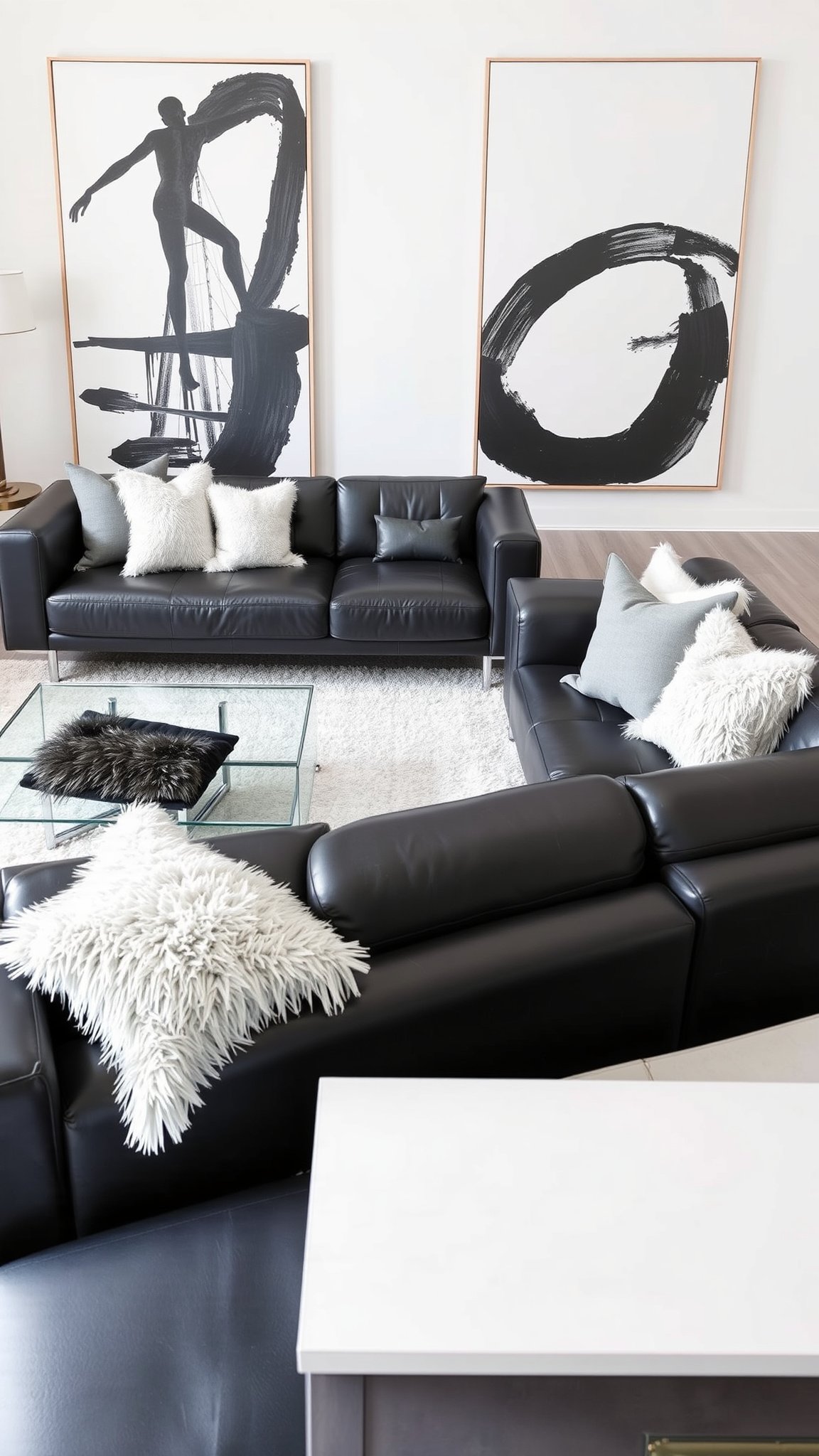 design 3 minimalist contrast with monochrome pillows 1 Design 3: Minimalist Contrast with Monochrome Pillows