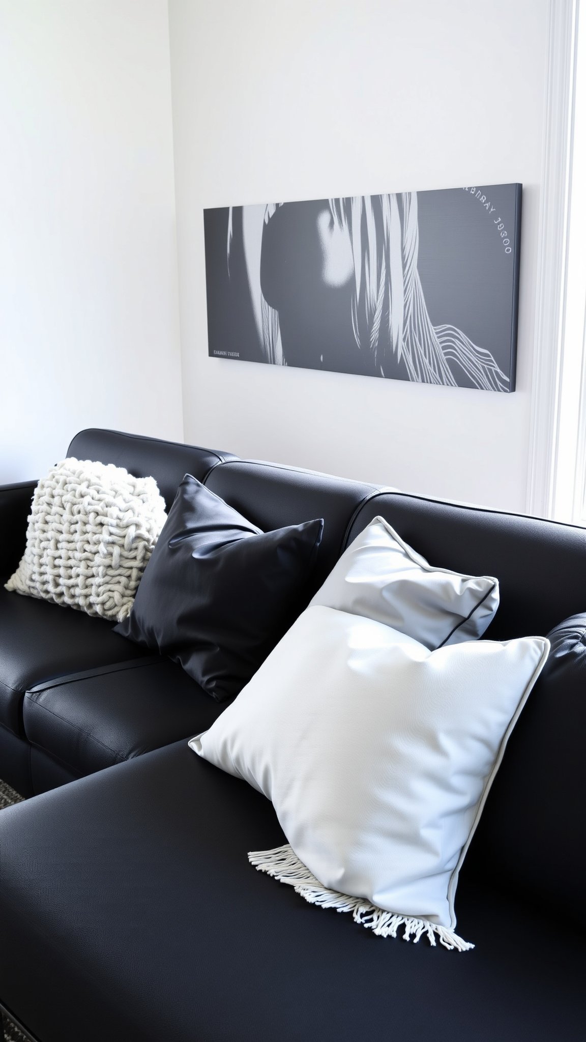 design 3 minimalist contrast with monochrome pillows Design 3: Minimalist Contrast with Monochrome Pillows