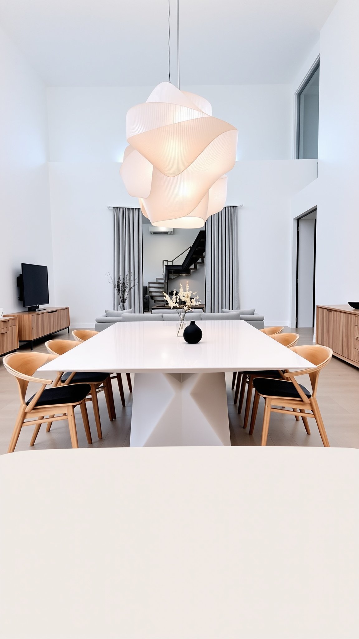 Design 3: Modern Minimalism with Sculptural Fixtures