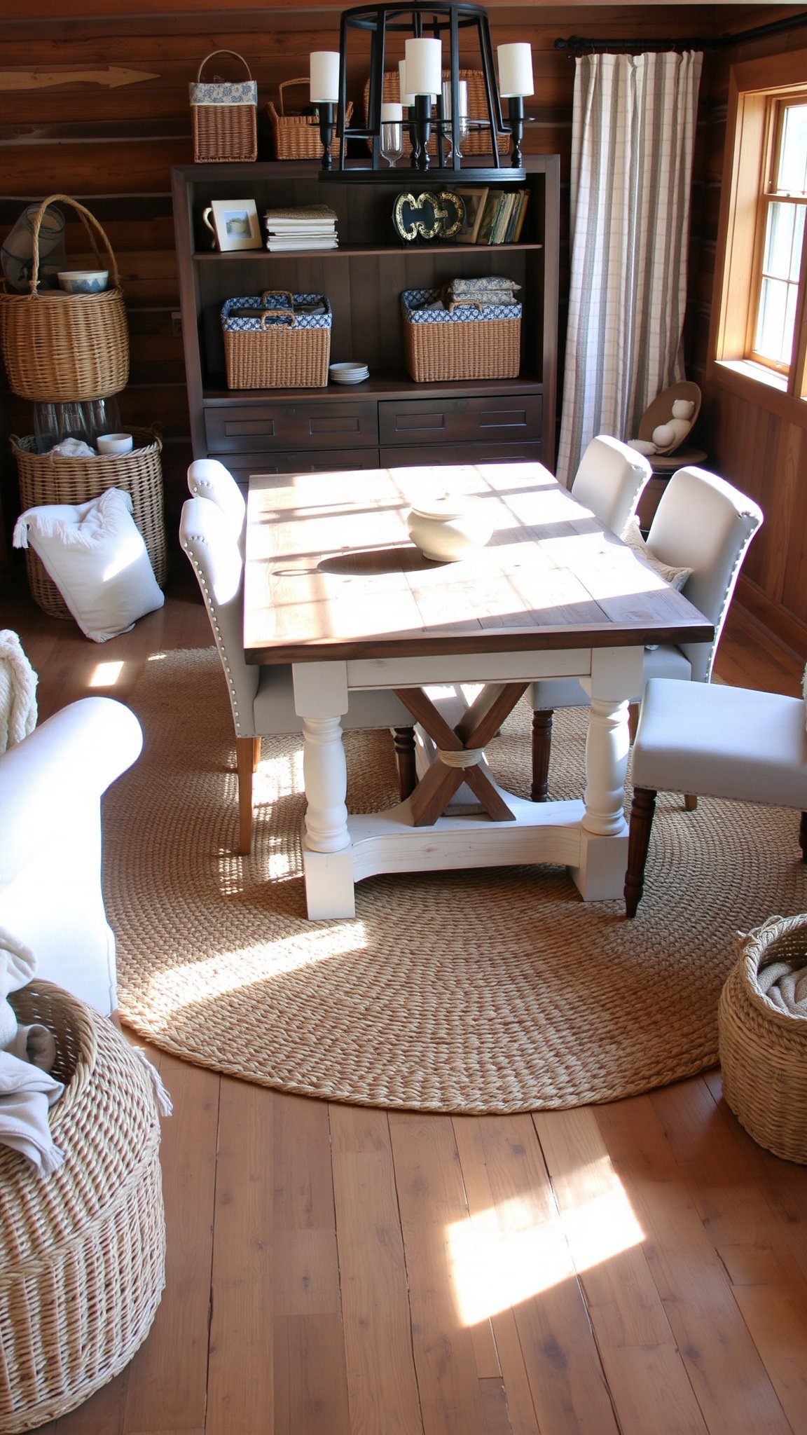 Design 3: Rustic Charm with Natural Fiber Rugs