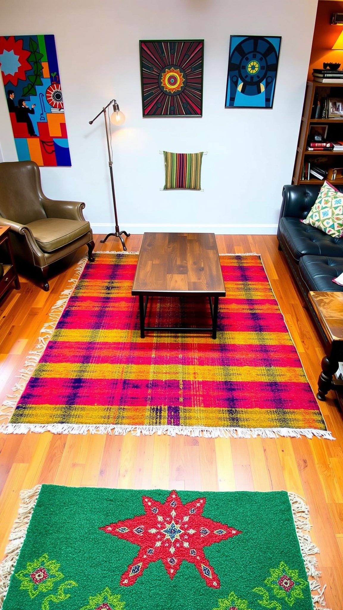 Design 4: Eclectic Flair with Colorful Area Rugs