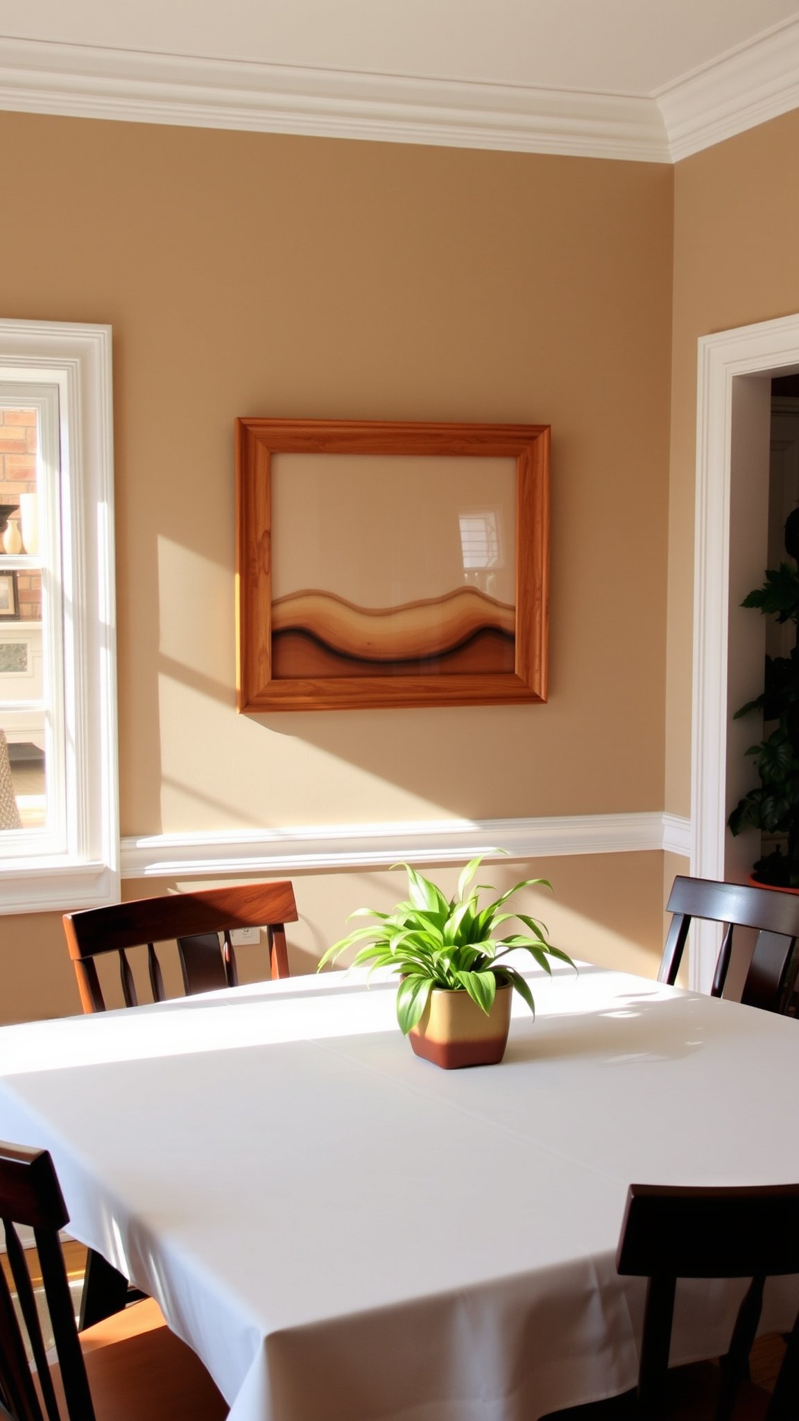 1. Beige Walls with White Trim