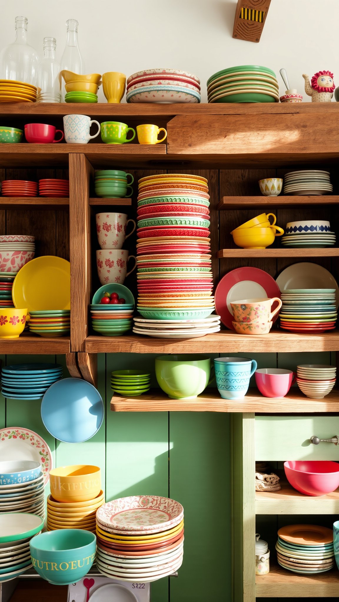 1. Colorful Dishware Display