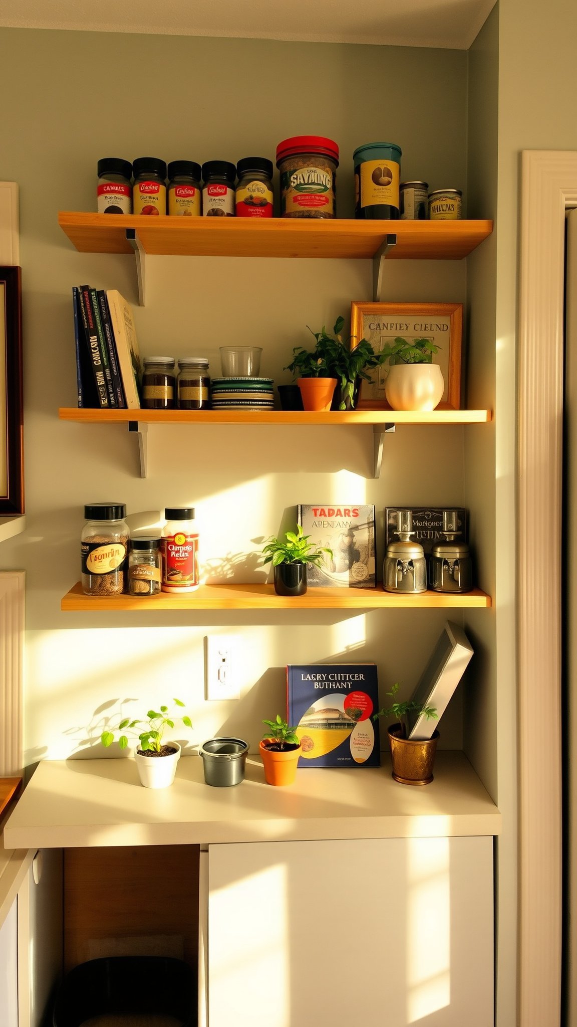 1 use wall mounted shelves 1. Use Wall-Mounted Shelves