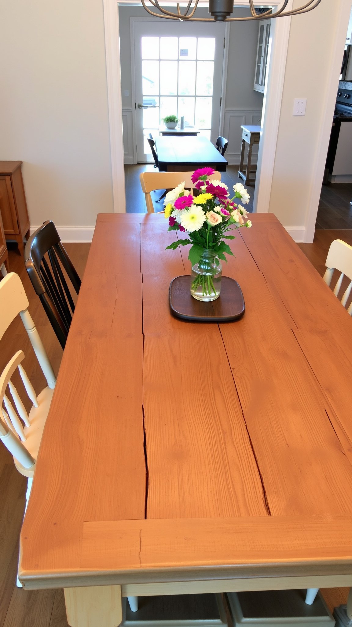 1. Wooden Farmhouse Table