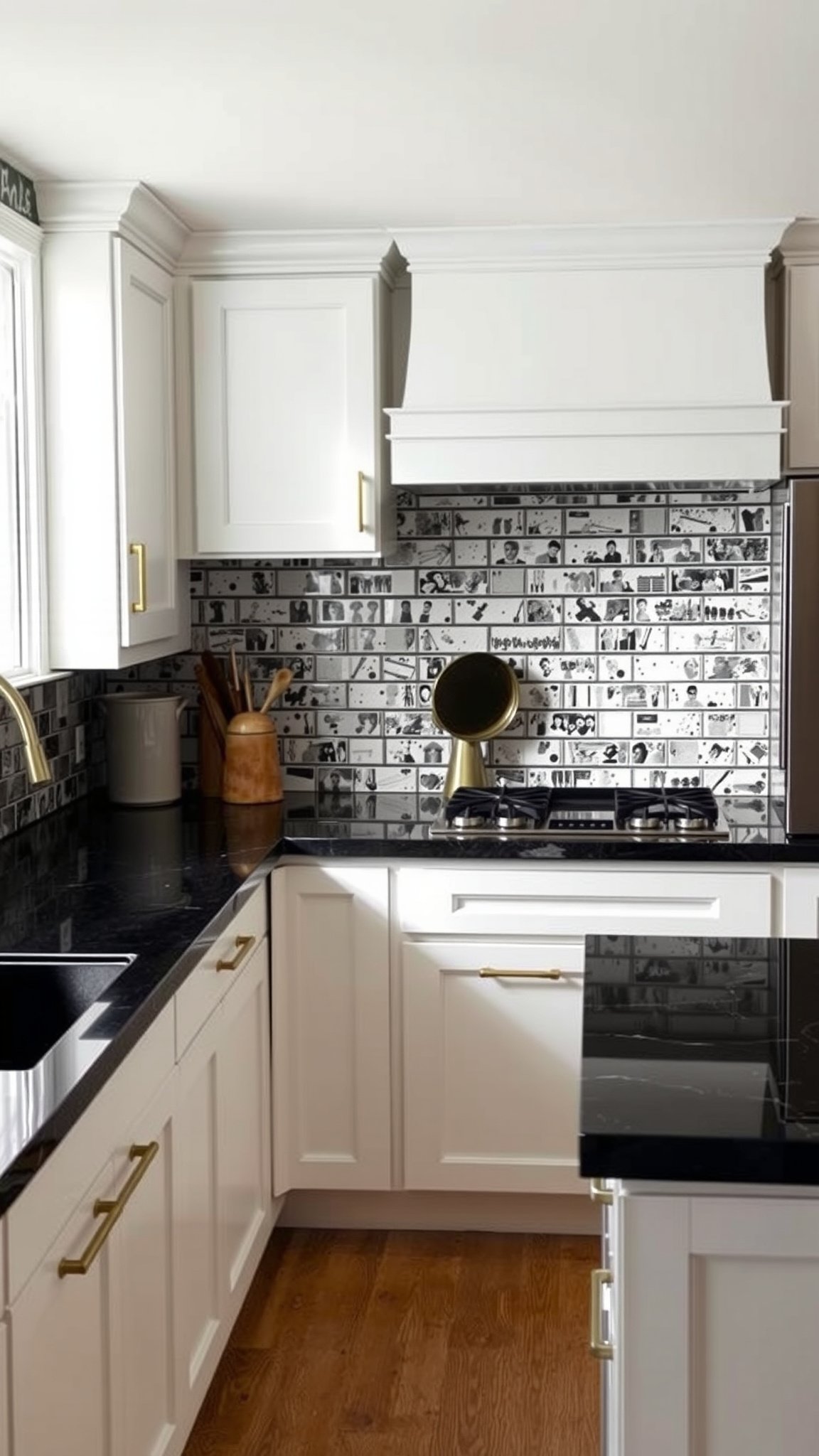 2. Black and White Backsplash