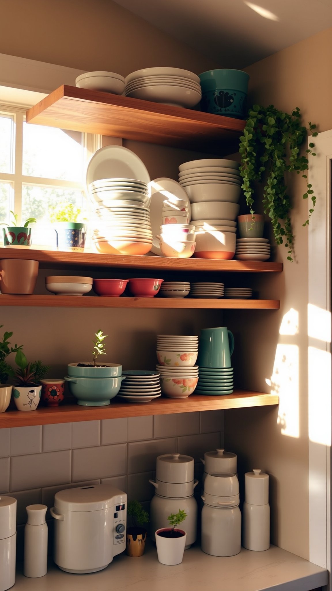 2 open shelving 4 2. Open Shelving