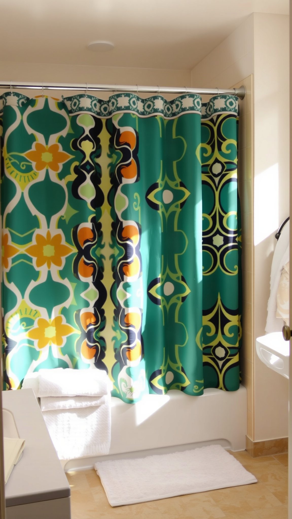 2. Stylish Shower Curtain