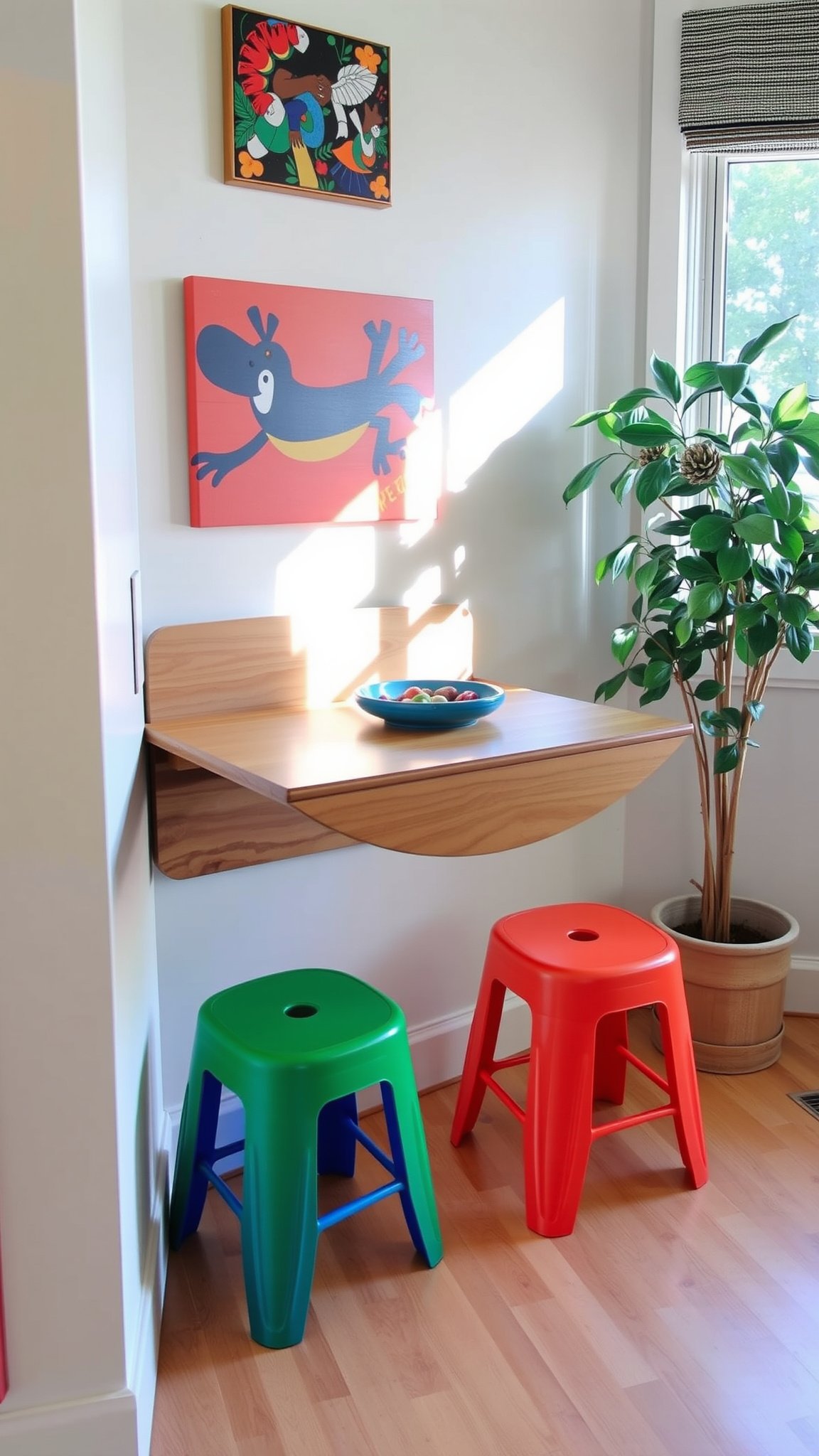 2. Wall-Mounted Drop-Leaf Tables