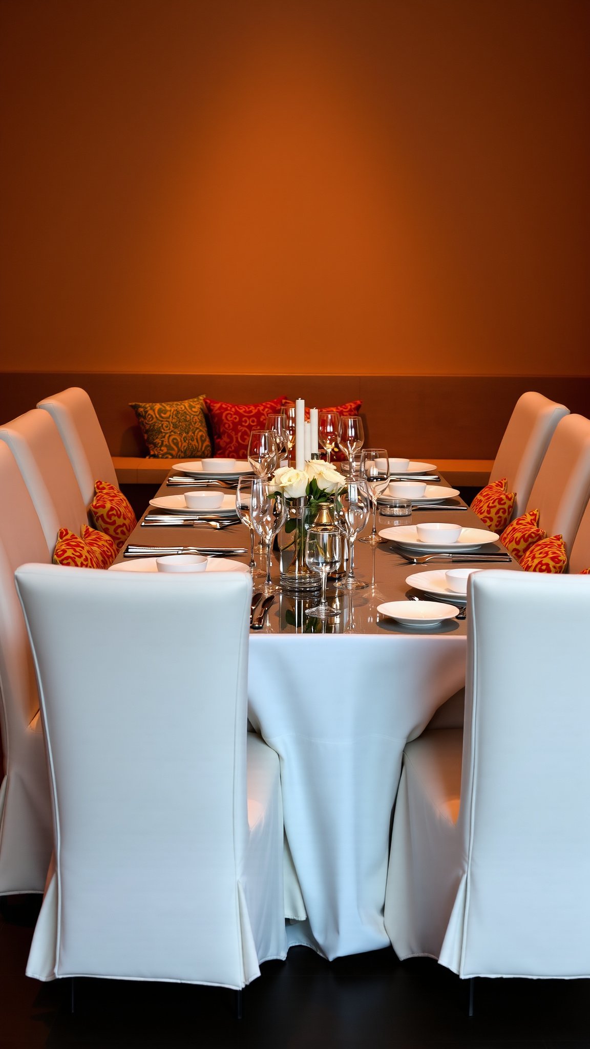 2. White Upholstered Dining Chairs