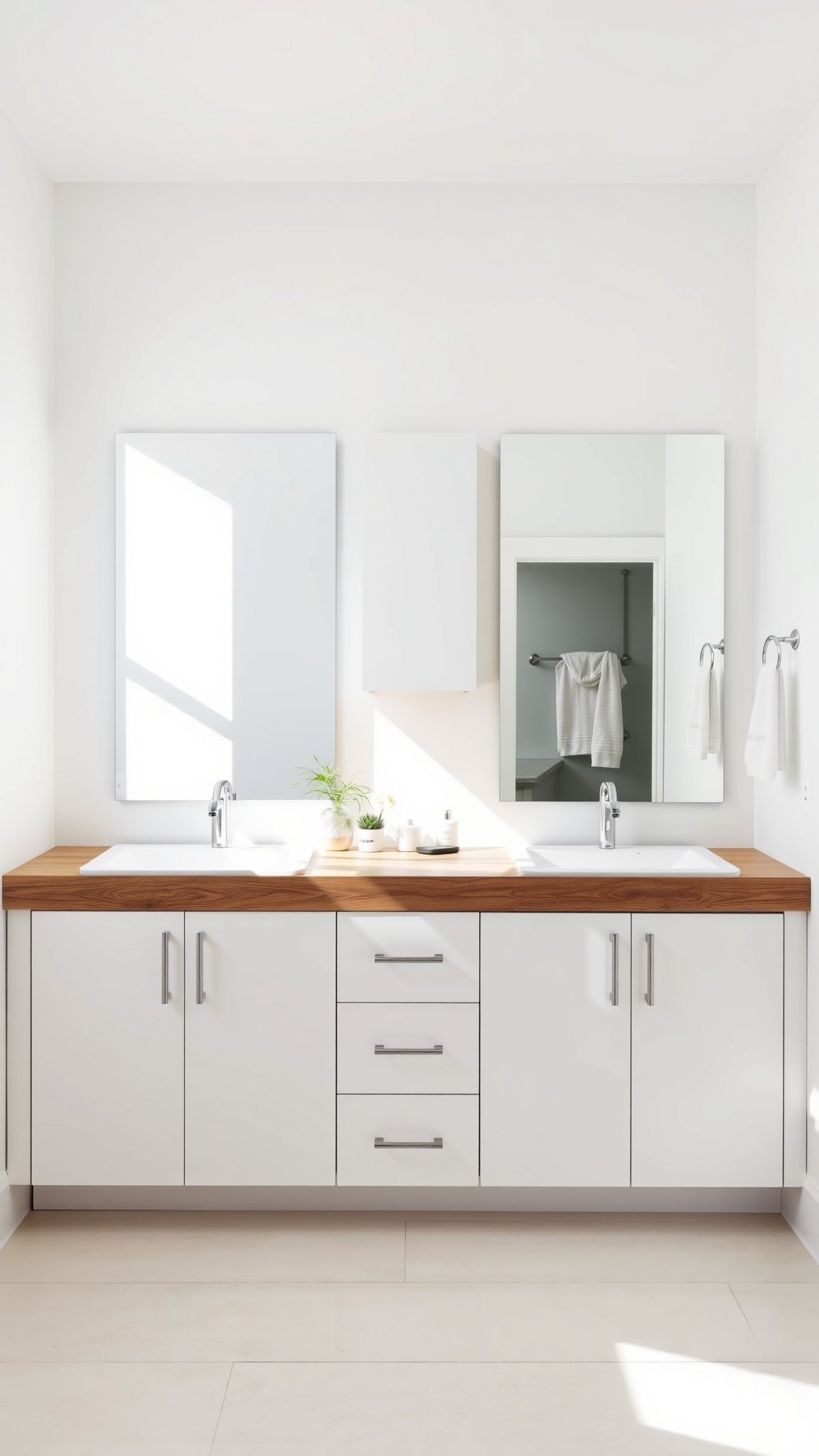 2. White Vanity Cabinets
