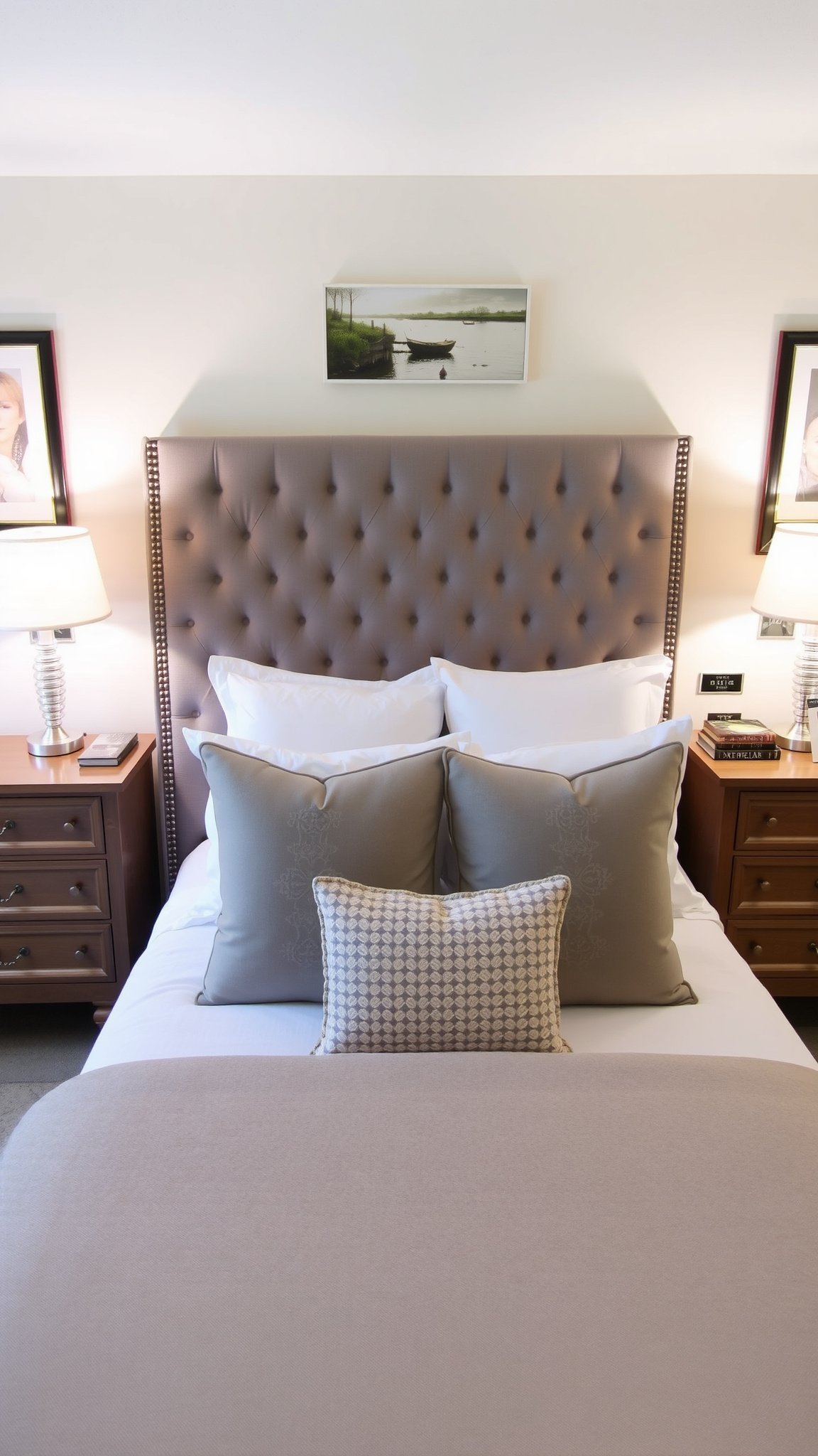 3. Grey Upholstered Headboard