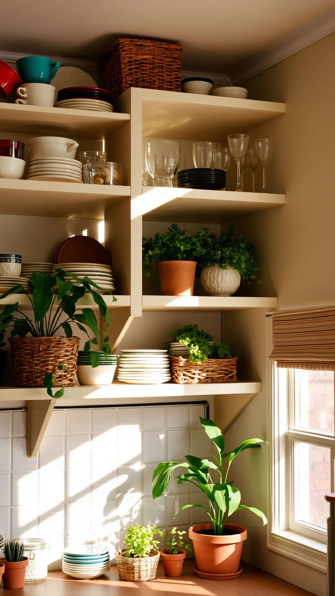3. Open Shelving