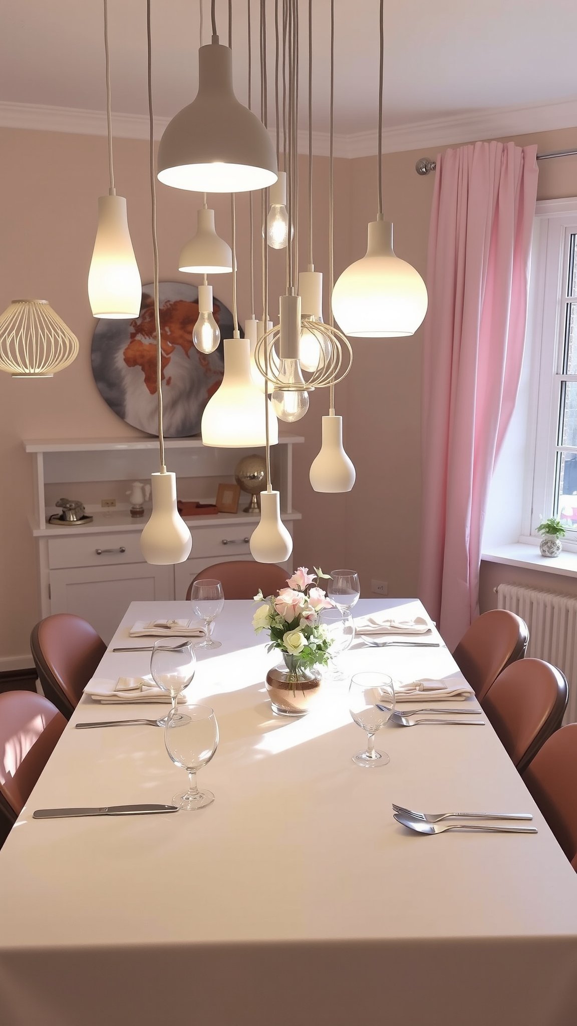 3. White Pendant Lights