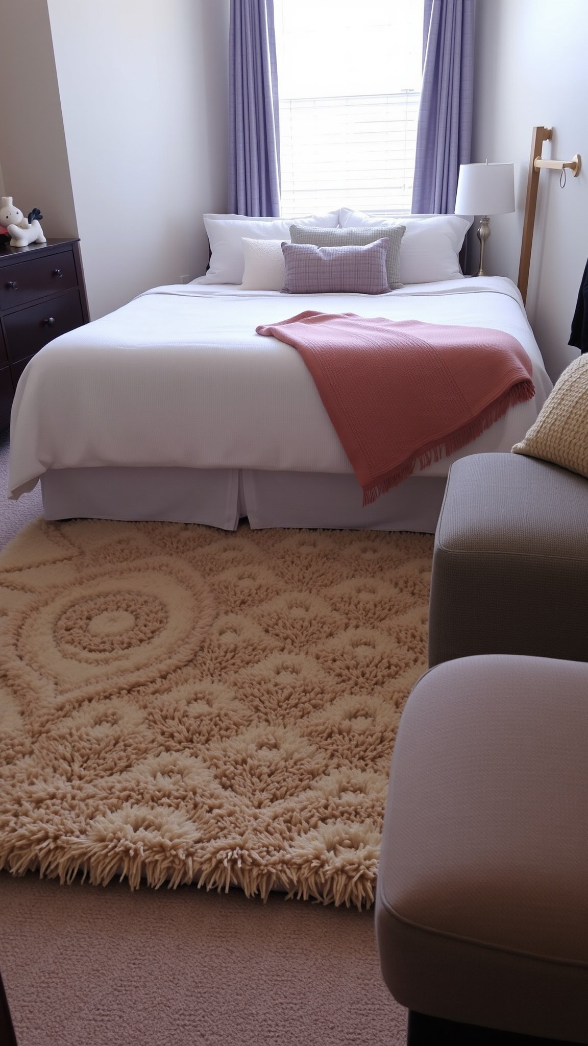 4 add plush rugs 4. Add Plush Rugs