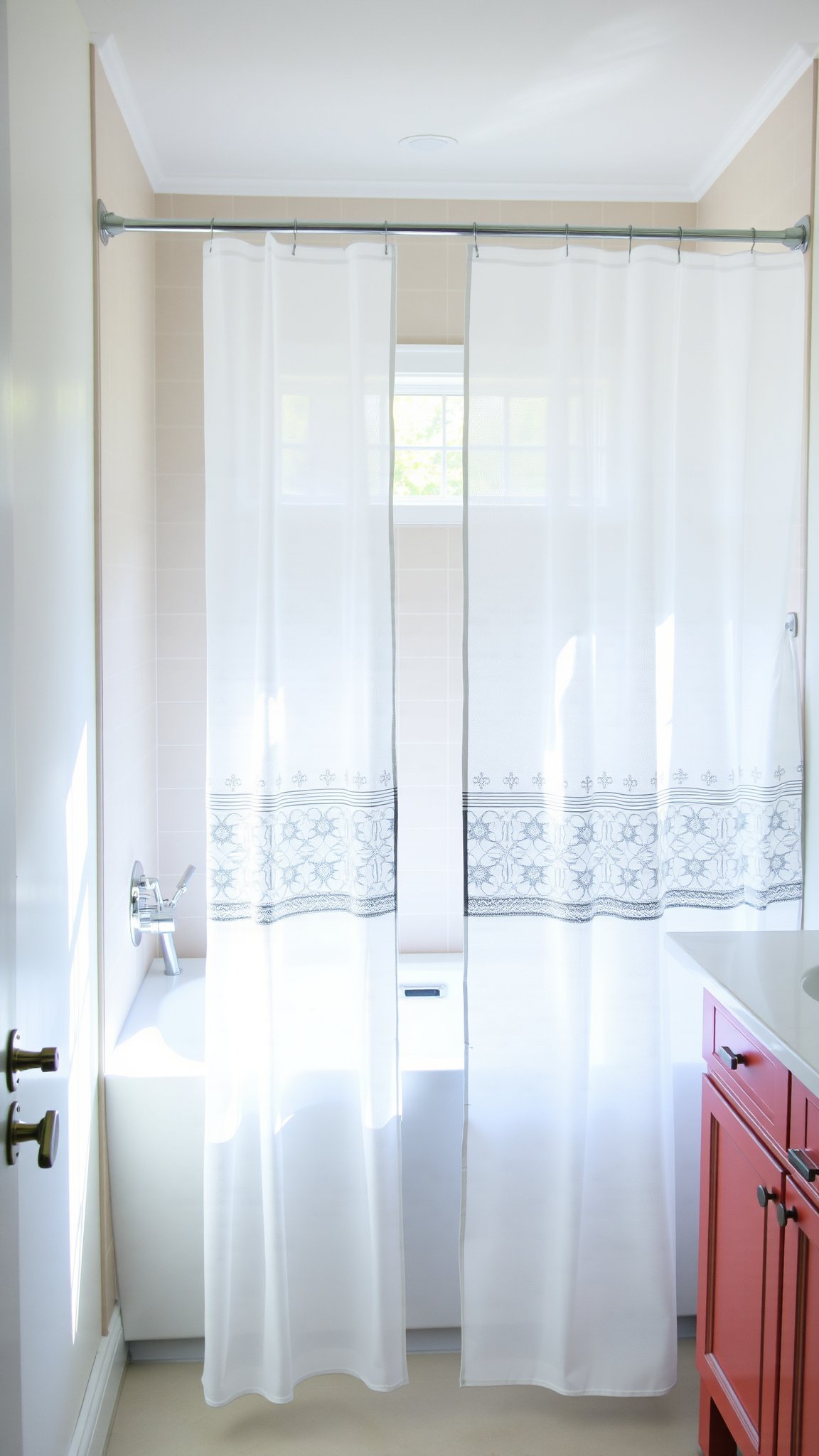 4 opt for clear shower curtains 4. Opt for Clear Shower Curtains