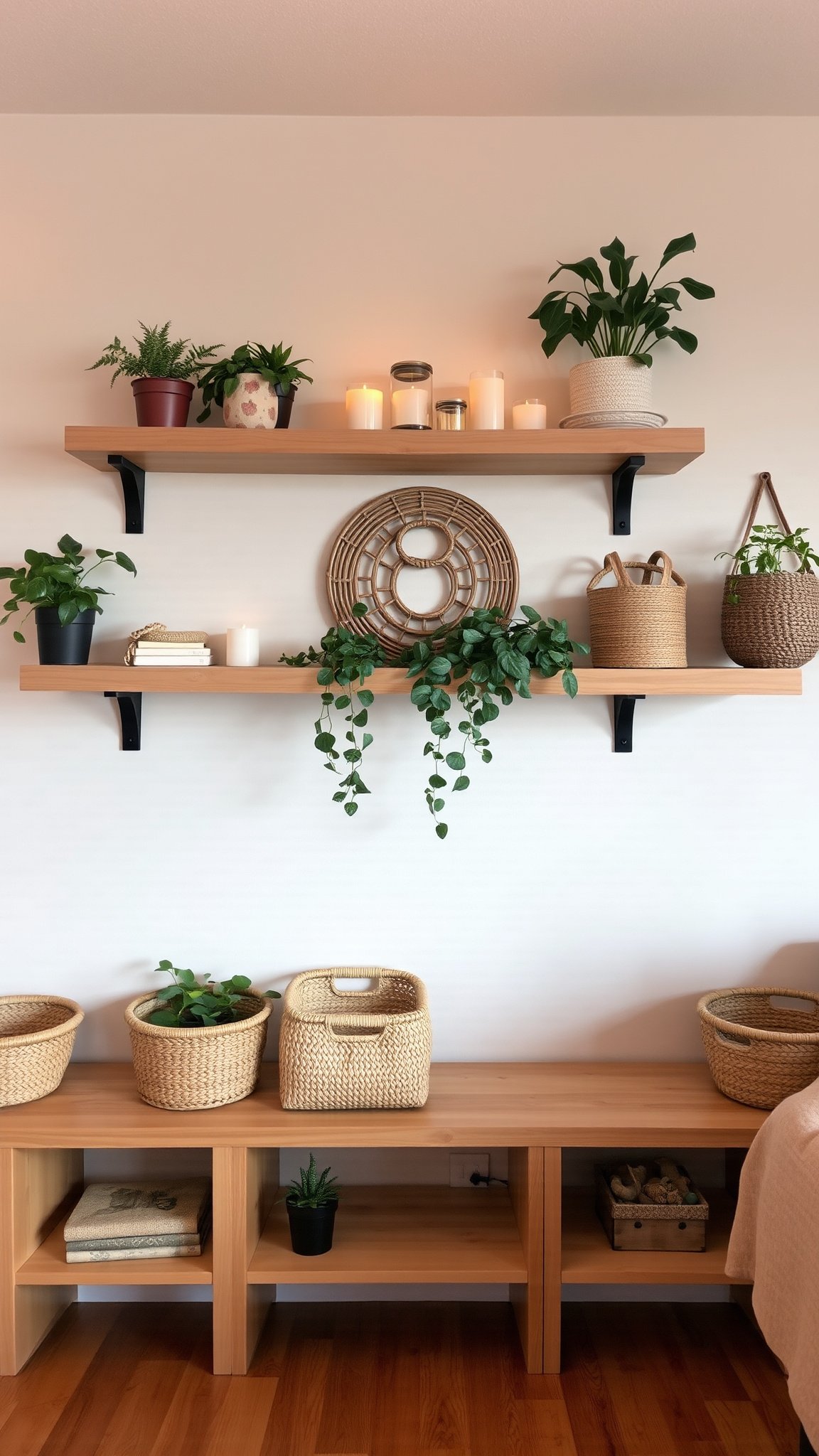 6. Natural Wood Shelving
