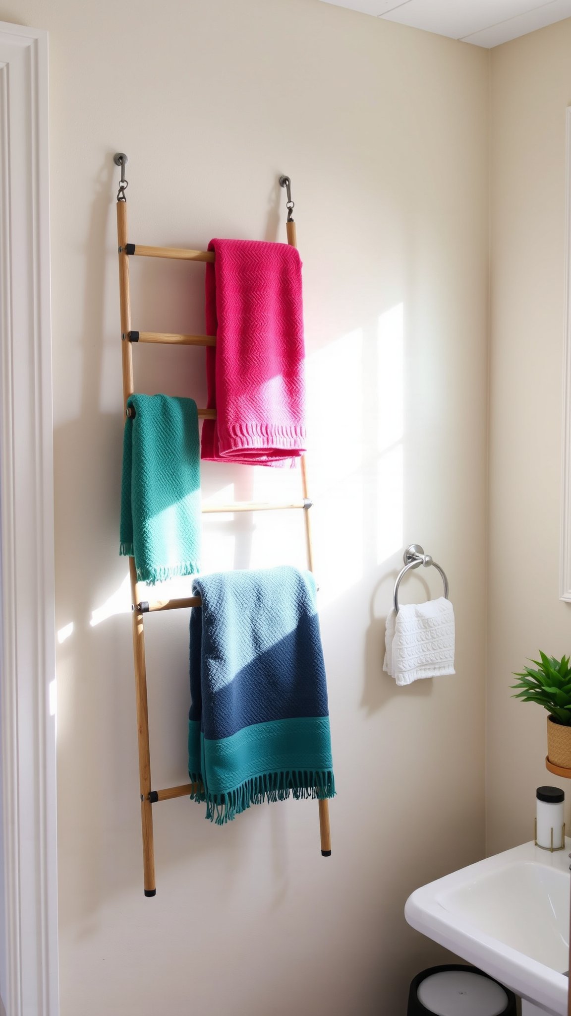 6. Towel Racks with Style