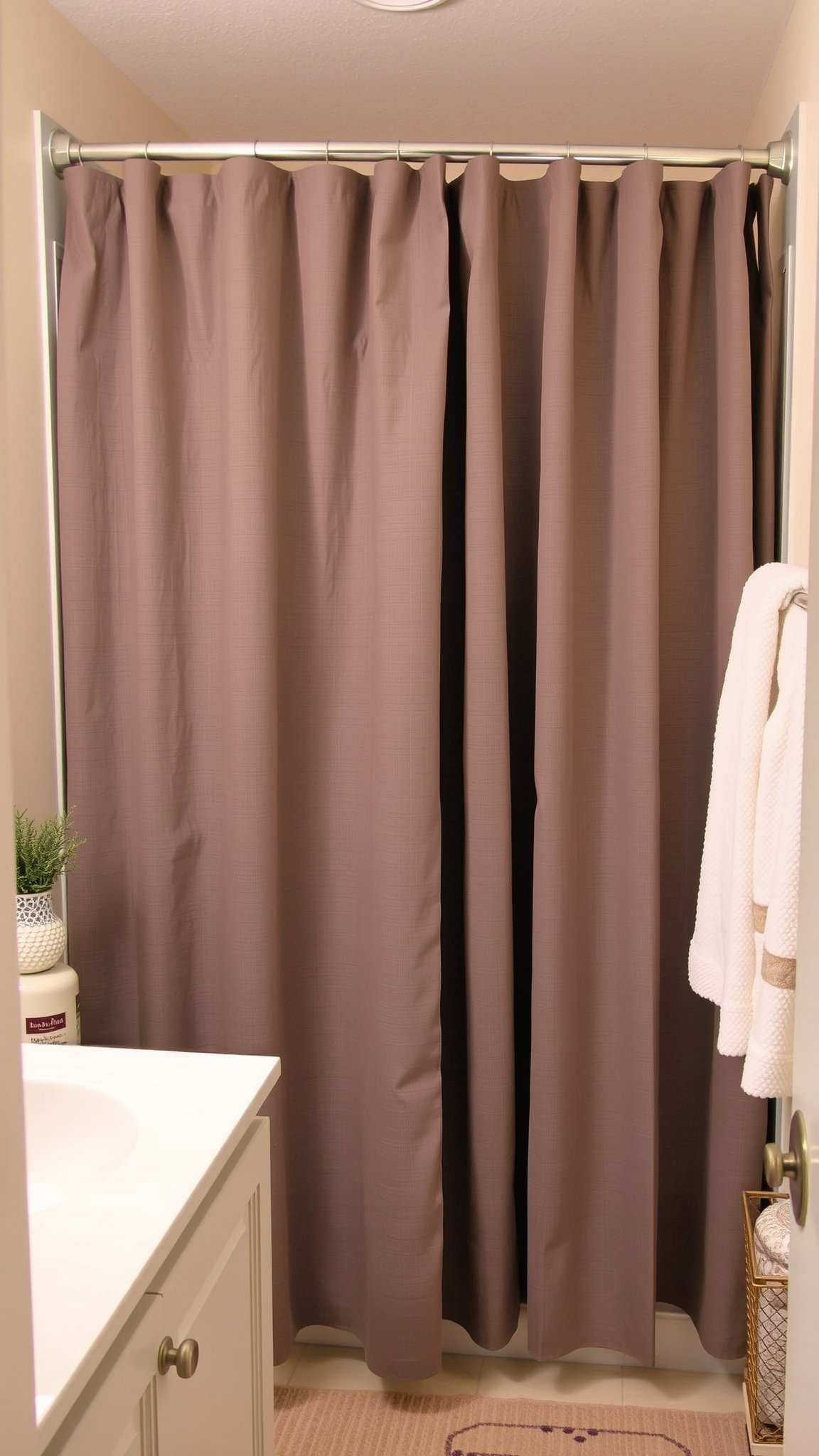 7. Soft Gray Shower Curtain