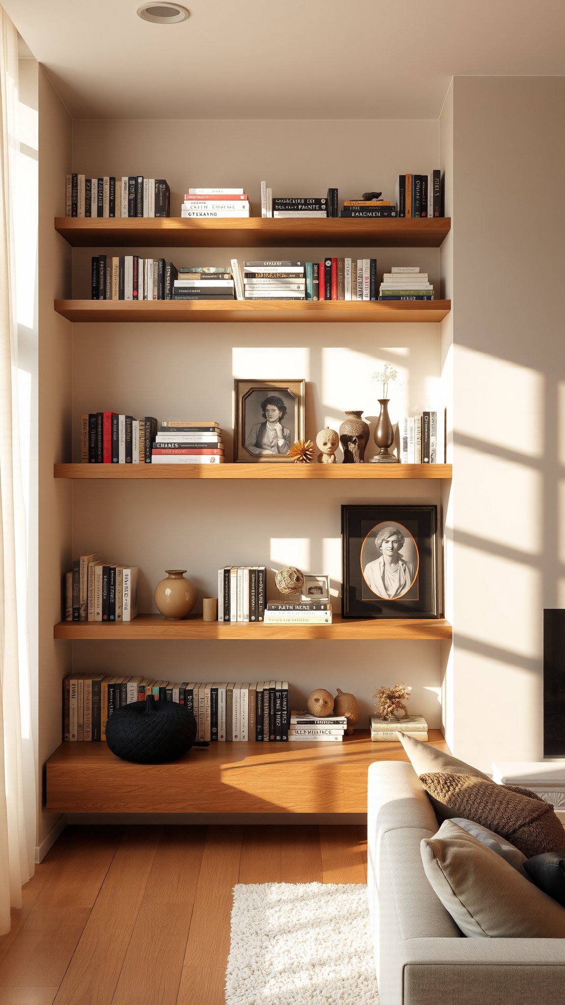 7. Utilize Floating Shelves