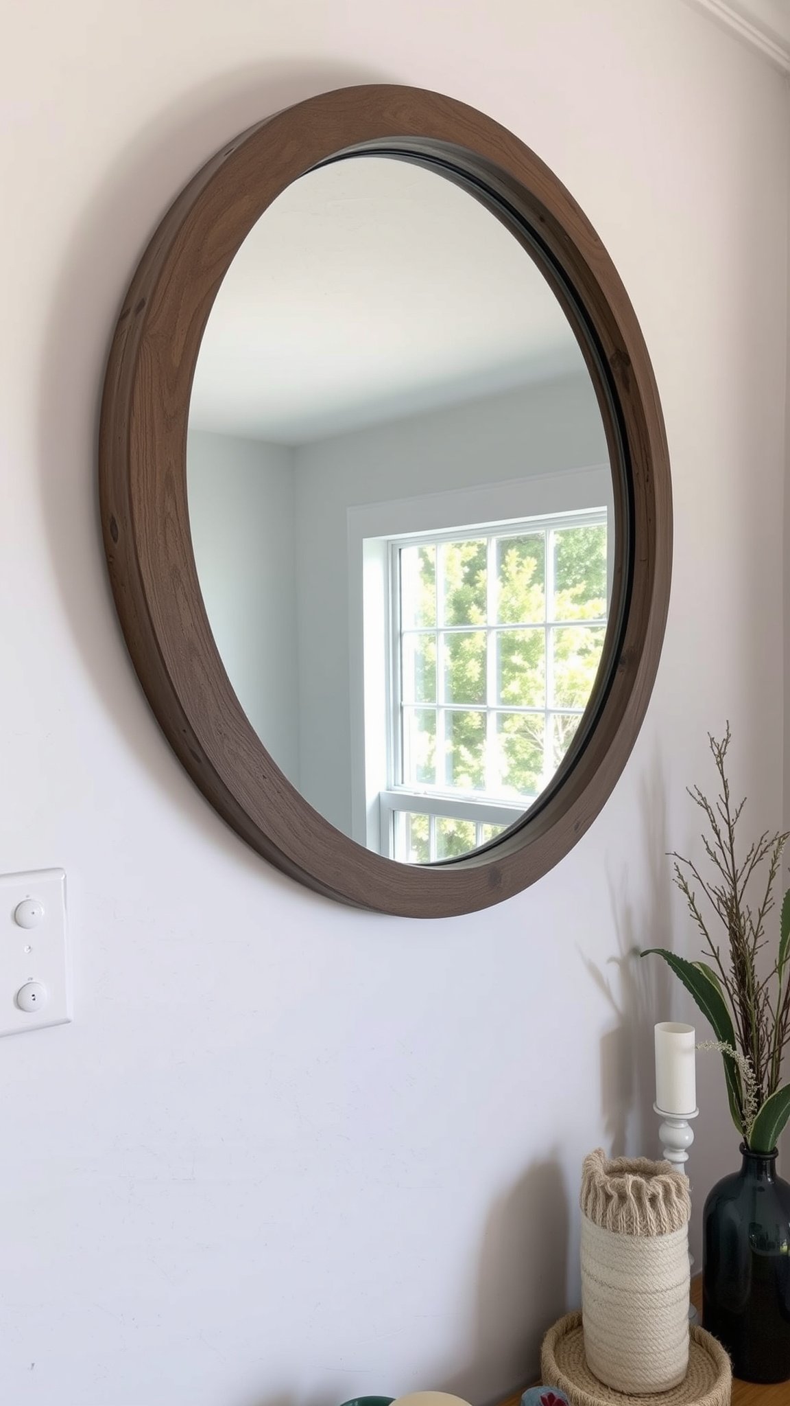 7. Wood-Framed Mirrors
