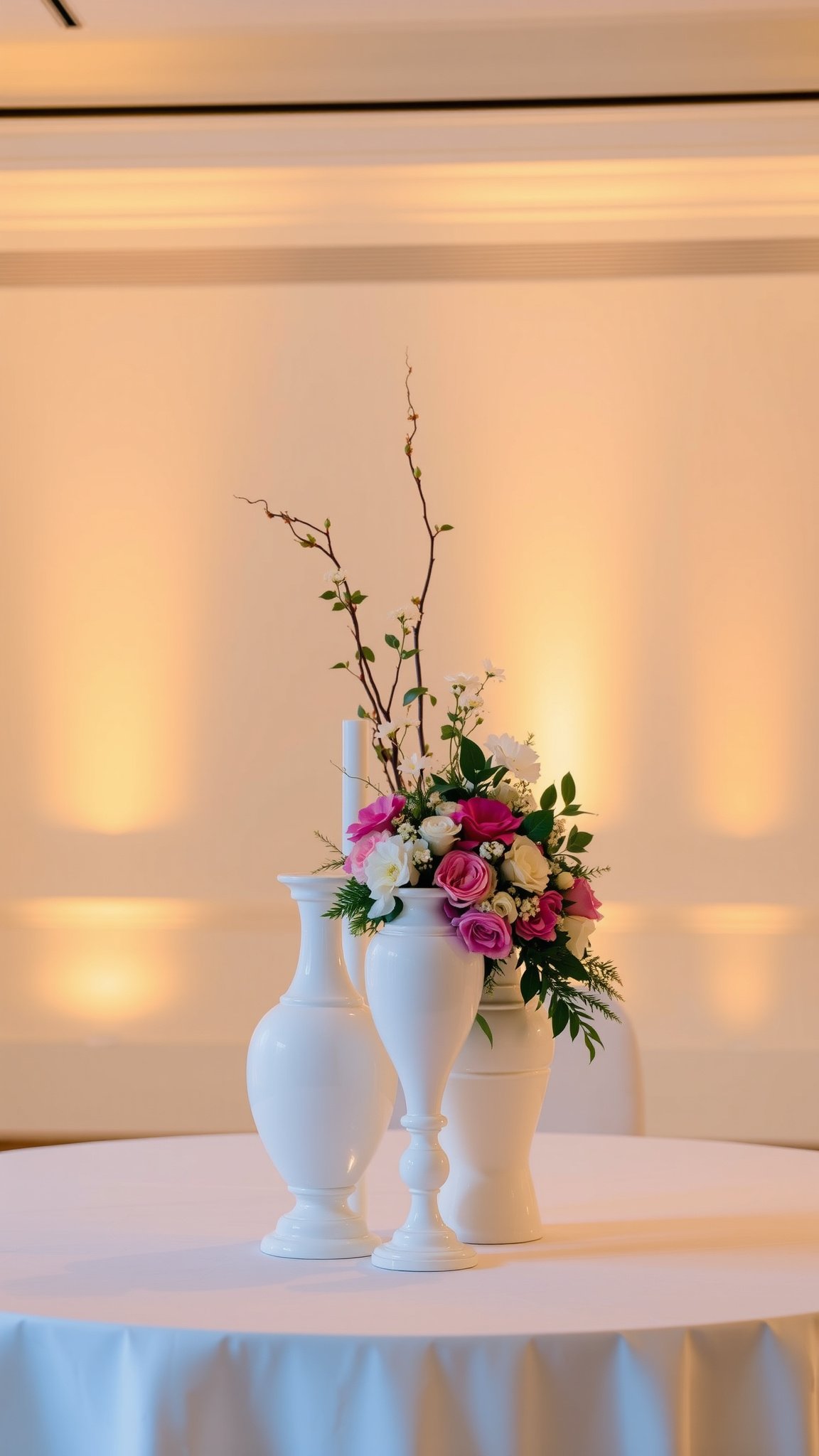 9. White Centerpieces